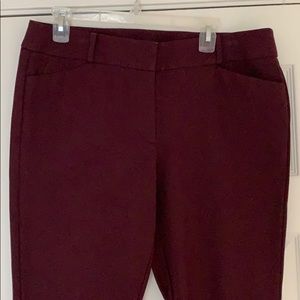 Loft Julie Fit sz 12 Tall Plum/Burgundy